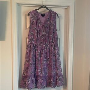 Lane Bryant Lavender Floral Sleeveless Dress